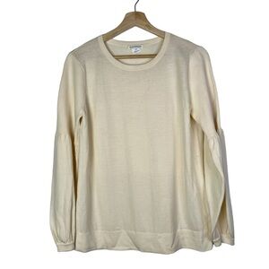 Club Monaco Cream Crewneck Pullover Wool Knit Sweater L